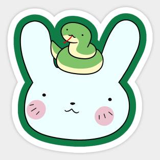Bunny Face and Snake Sticker